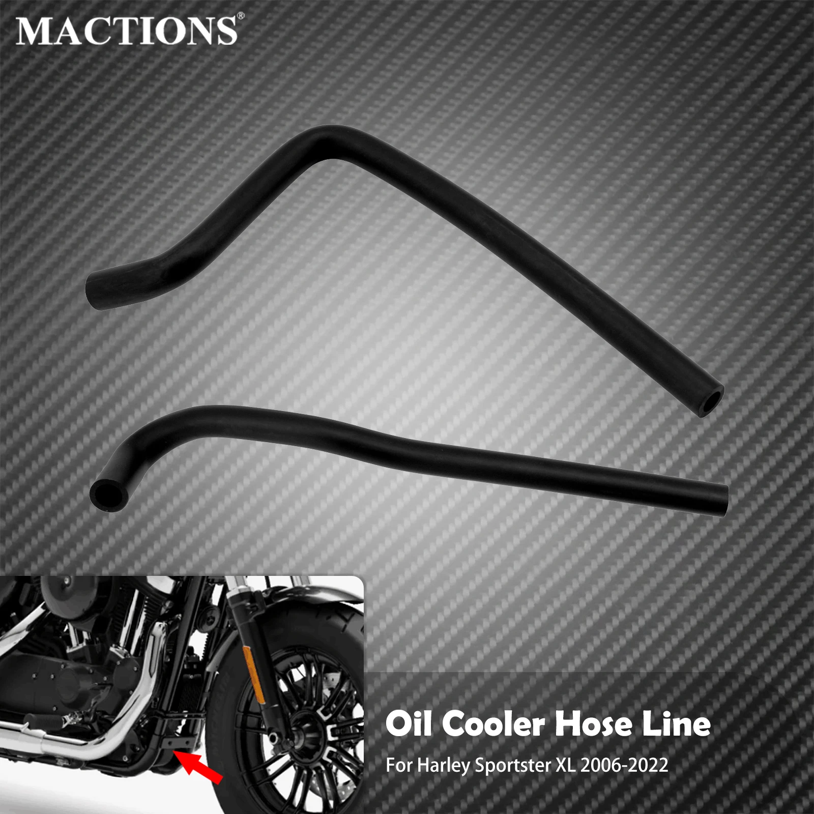 MotorcycleBlackOilCoolerHoseLineOilDrainTubeForHarley