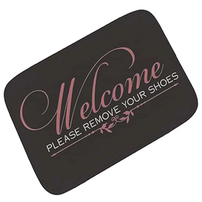 

Rectangle Non-Slip Doormat Flannel Carpet Decorative Entry Rugs for Living Bath Room Bedroom - Please Remove Your Shoes