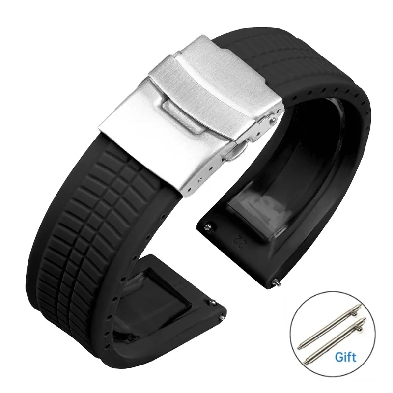Silicone Sport Watch Strap - Soft Rubber Wristband