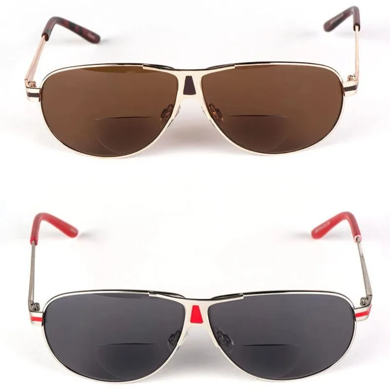 Dual-Lens Prescription Reading Sunglasses with Metal Frame