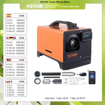 VEVOR 차량용 디젤 에어 히터, 소음기 포함, 원격 제어, 트럭 보트 RV 주차 디젤 히터, 5 8KW, 12V