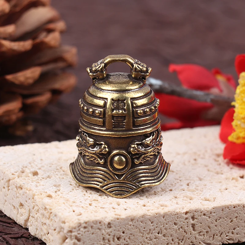 

1Pc Brass Dragon Bell Keychain Car Interior Double Dragon Playing Beads Bell Copper Bell Home Decoration Handicraft Pendant