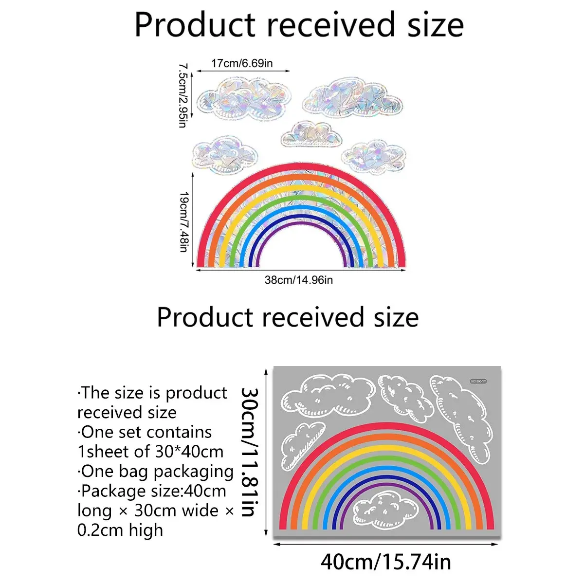 Wall Stickers Rainbow Clouds Sunlight Refraction Dazzling Glass Display Windows Home Decoration Window Stickers