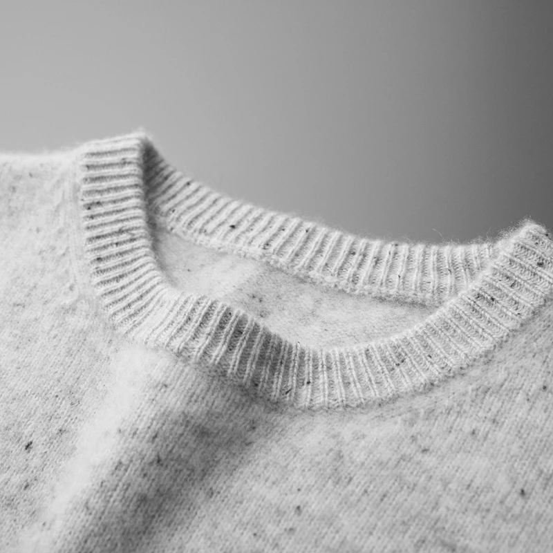 100% Cashmere Men's Sweater Autumn/Winter New 7 needles Thickened Round Neck Knitted Pullover Bottom Shirt Long Sleeve Menswear 3