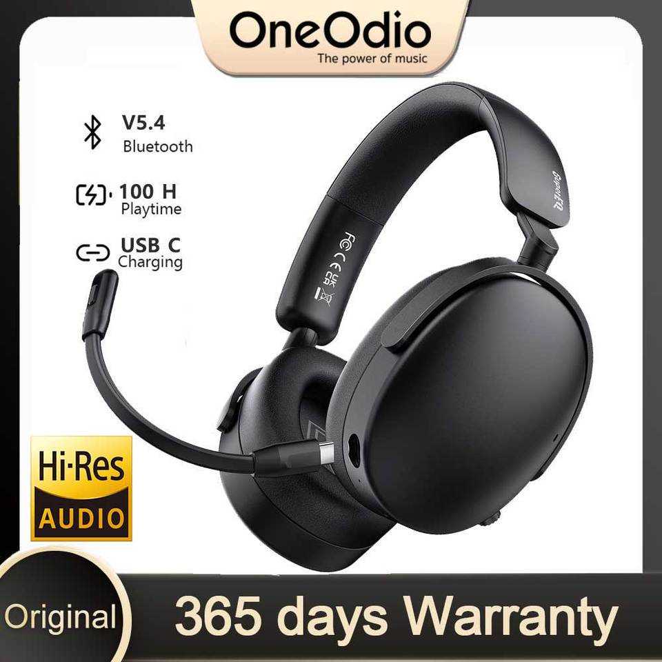 Oneodio SuperEQ A200 Wireless Headset With Microphone Hybrid ANC Bluetooth 5.4 Hi-Res Audio 6-Mic AI ENC 100H Play times
