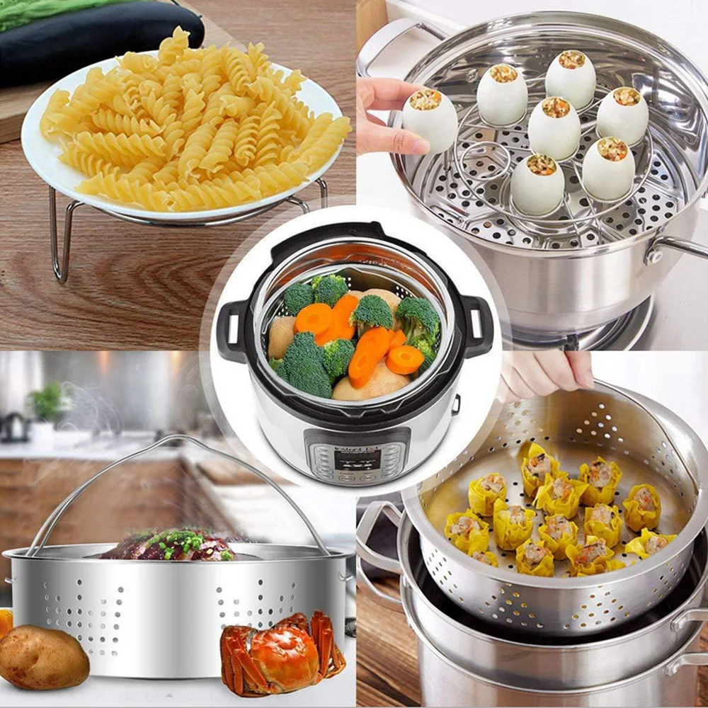 4 Pcs/set Steamer Stainless Steel Basket Set Pot Egg Steamer Rack