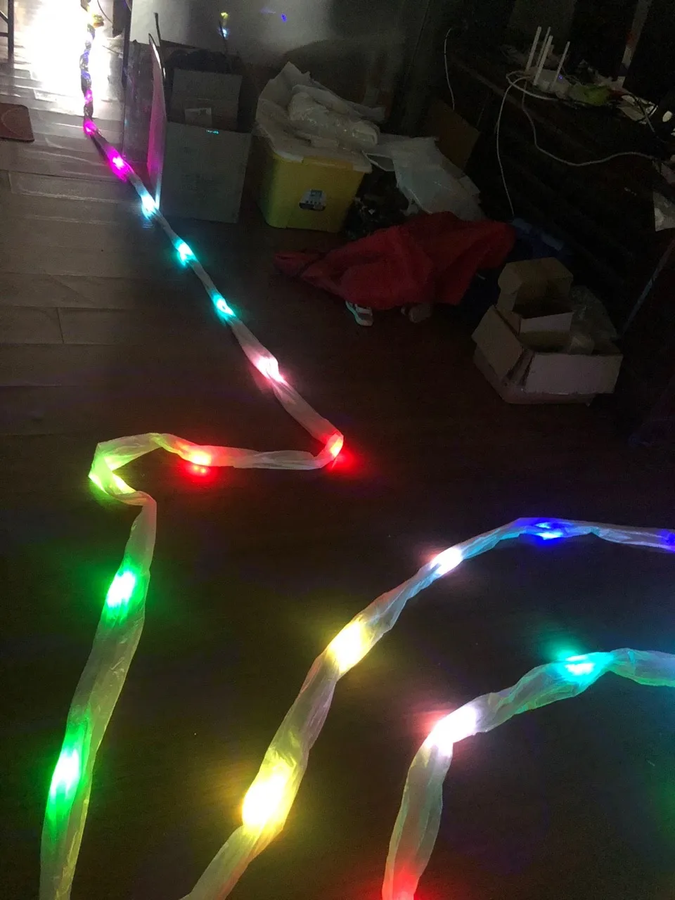 3D Colorful 20m tubing tail for LED kites for mantaray delta kites parafoil all in high brightness with color and speed change 2