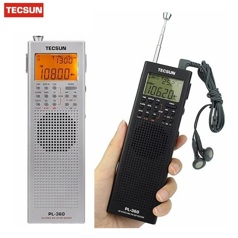 Tecsun-ポータブルデジタルラジオpl-360,USB,AM,FM,ポケット