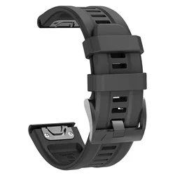 Universal QuickFit Silicone Watch Strap - 22mm and 26mm Adjustable Replacement Band - QuickFit 22mm (Black)
