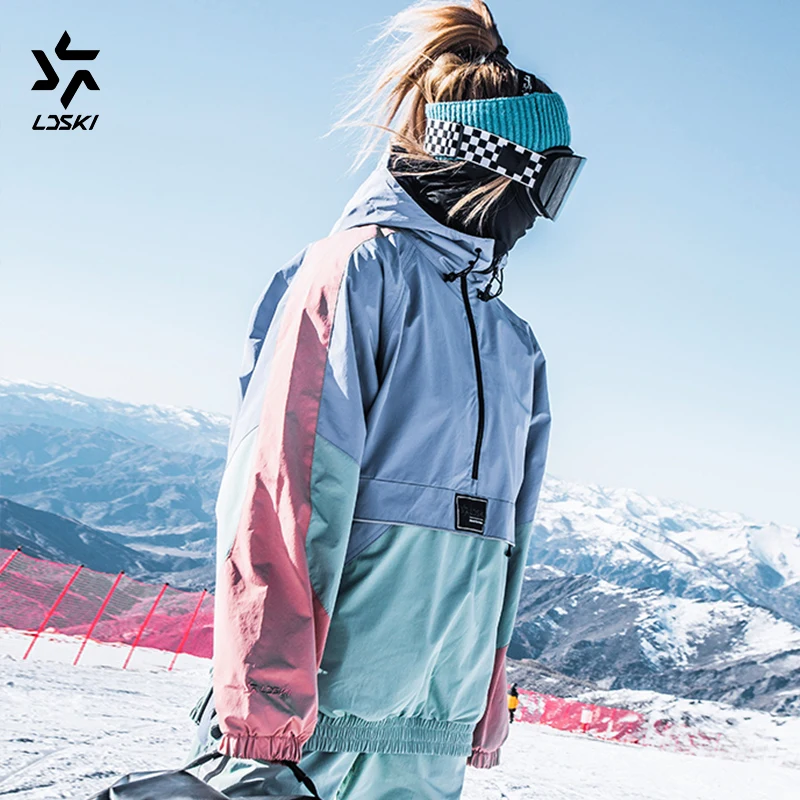 LDSKI -30 Winter Ski Suit Women Men 10K Waterproof Windproof Thickened Thermal Insulation Snowboarding Outdoor Costume Snow Wear