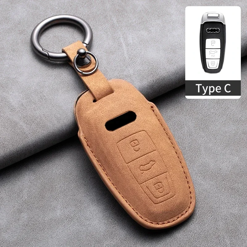 Premium Leather Car Remote Key Case Cover