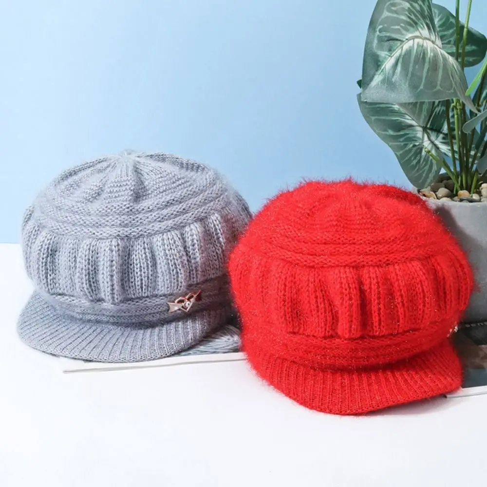 Fur Hat Knitted Earflap Hat Winter Hat Wool Hat 1PC Wool Women's Fashion Hat Wind Shield Ear Guard