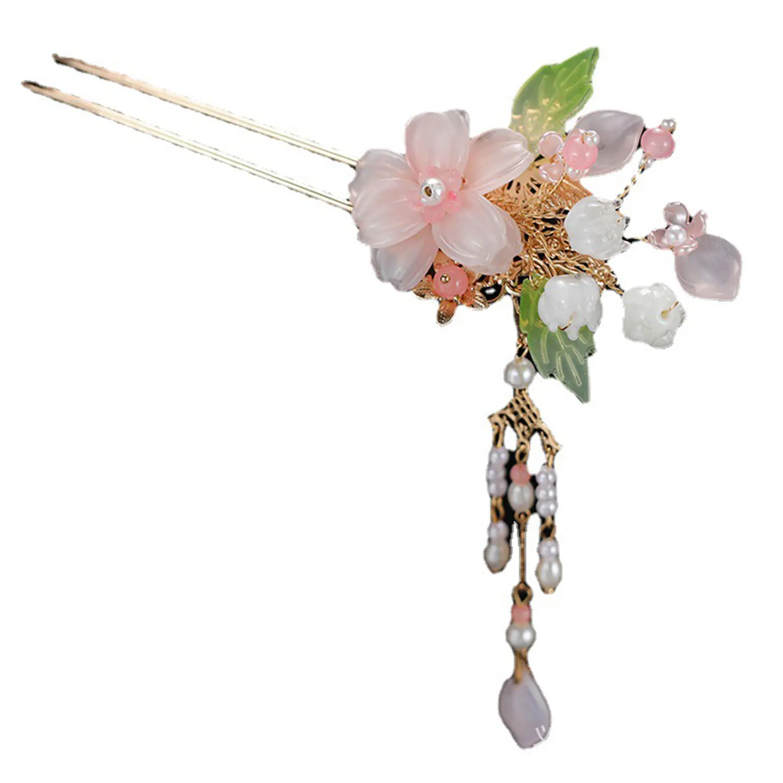 

Vintage Antique Simple Messy Bun Hair High-Grade Classical Pearl Girl fa chai Summer Hair Headdress