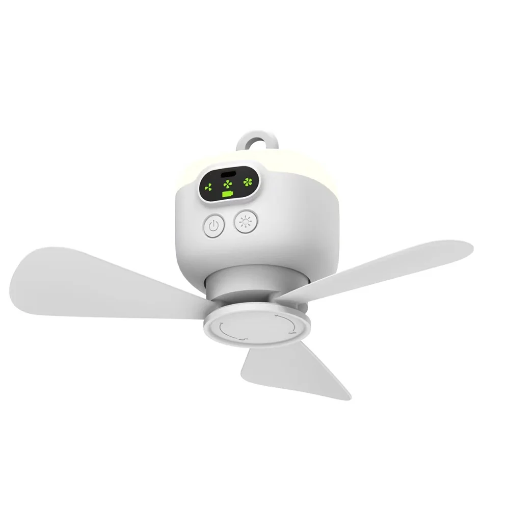 Portable Wireless Ceiling Fan Light Rechargeable Camping Fan with Remote Control Tent Fan Outdoor Fan for Outdoor Camping