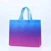 10PCS Rose Printing Packaging Shopping Bag Handle Waterproof Non Woven Fabric Gift Bags Black Clothing Store HandBag 2