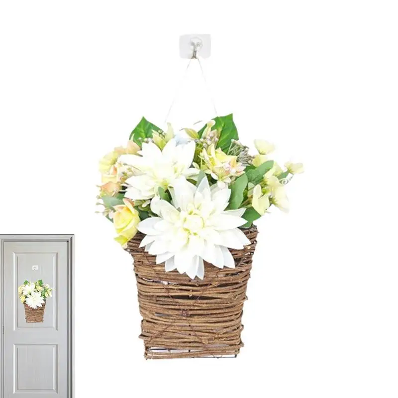 

Весенний венок, корзина, входная дверь, цветочные приветственные ранцы, дверные украшения для дома, крыльца, фермерский декор для помещений