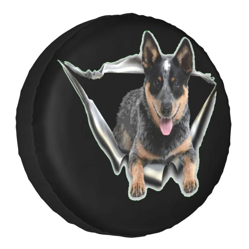 

Cattle Dog 3D Print Pattern Spare Wheel Cover Universal for Mitsubishi Pajero 4WD RV Custom Dogs Art Tire Protector 14-17 Inch