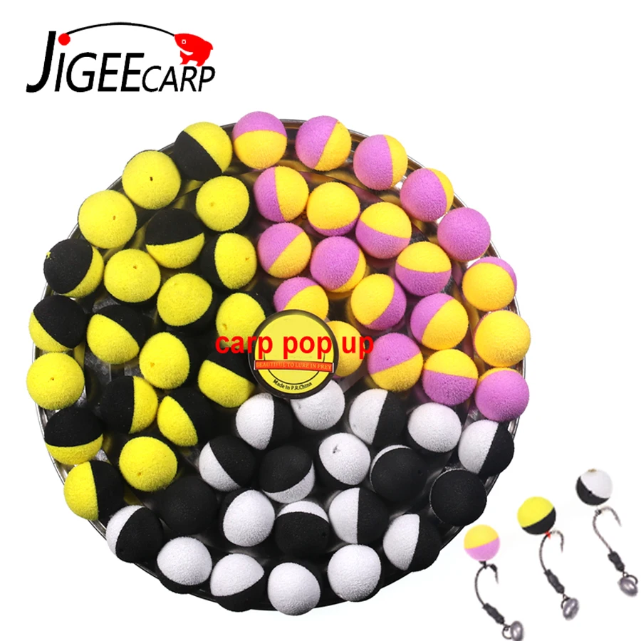 JIGEECARP 50/100PCS Carp Fishing Pop Up Boilies Baits Foam Ball Carp Lures  Hair Rig Ronnie Rig Method Fishing Lures - AliExpress