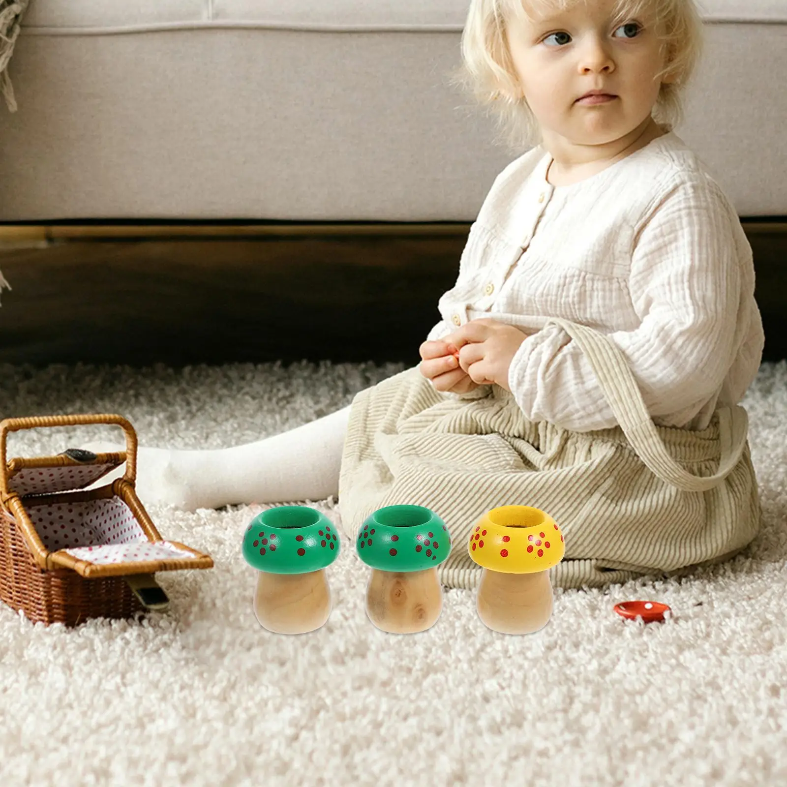 3 Pcs Prism Toy Wooden Kaleidoscope Mushroom Shape Kids Toys Children Cognitive Baby Toy Hand Eye Coordination Learning