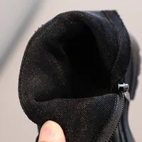 Autumn And Winter Boys And Girls British Style Boots Children's Side Zipper Non-Slip Boots Baby Warm Boots 3