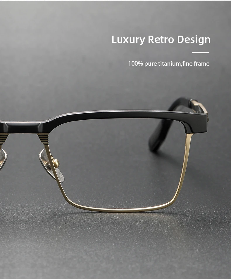 CLLOIO New Pure Titanium Anti Blue Light Reading Glasses Men Acetate Square Myopia Glasses Hyperopia Prescription Eyewear DTX137