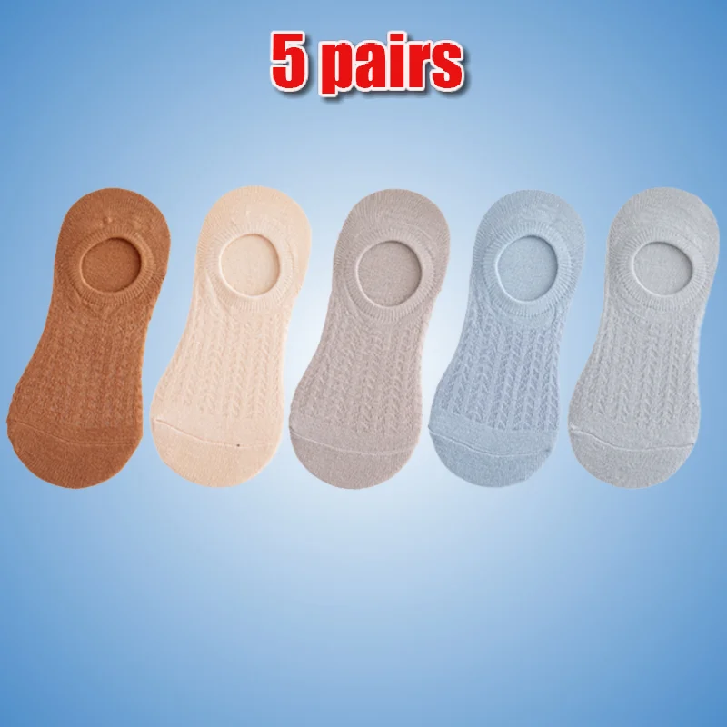 

5/10 Pairs Women Invisible Boat Mesh Socks Summer Silicone Non-slip Chaussette Ankle Low Cut Female Show Breathable Thin Sock