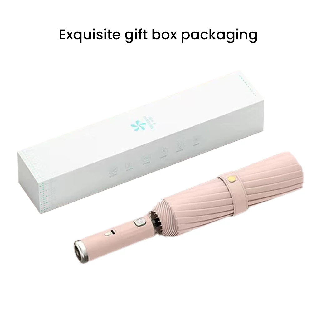 Description Picture 3 of item3 in 1 Sun Protection Umbrella with Fan,USB Rechargeable Automatic Folding UV Umbrella,Portable Sun Travel Umbrella for Travel