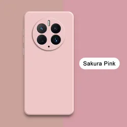 Square Liquid Silicone Shockproof Phone Case - Soft Protective Back Cover for Mate 60 Pro Plus (Pink)