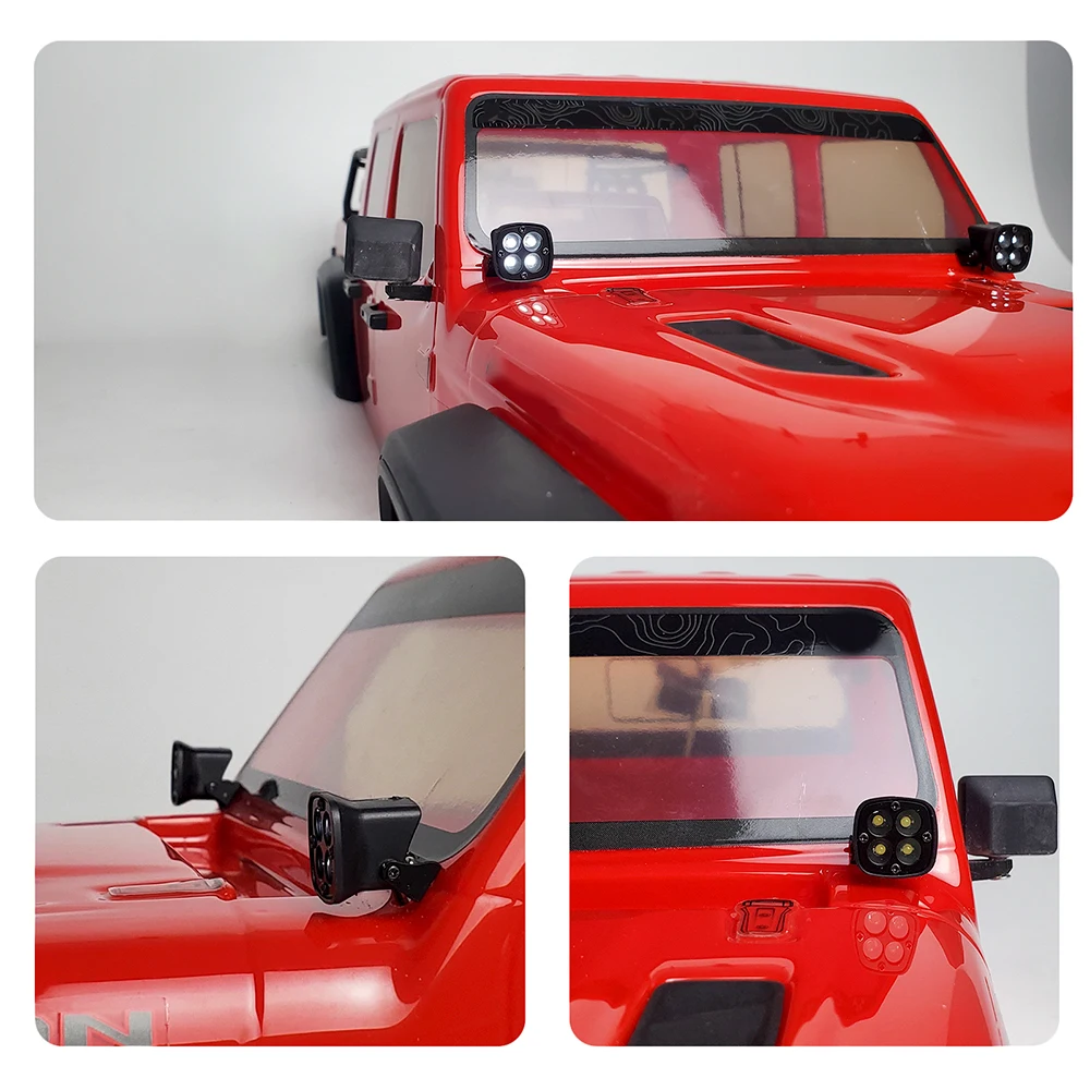 MIBIDAO Weiße LED-Leuchten Scheinwerfer für Axial SCX10 III Gladiator TRX-4 TRX-6 1/10 RC Crawler Car Truck Dekorationsteile – Detail 3