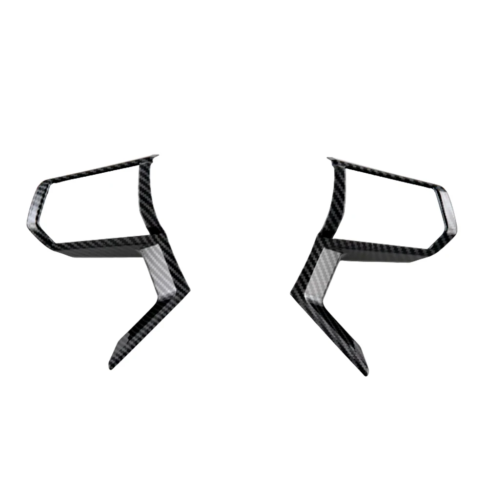 

2pcs Carbon Fiber Car Steering Wheel Cover Trims Frame Sticker for Mitsubishi Outlander 2022-2023