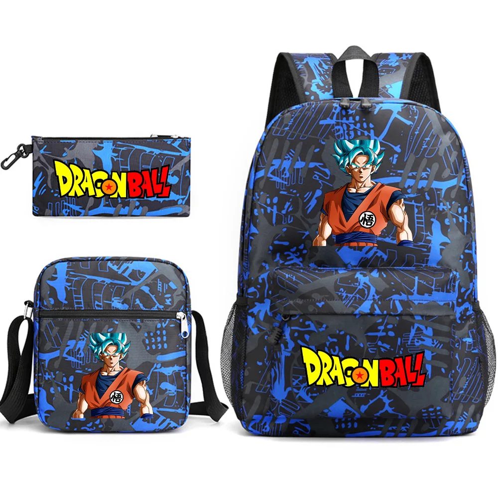 

Bandai Dragon Ball School Bag Three-piece Game Children's Backpack Schoolbag Boys and Girls Backpack Lightening Zipper Shoulders