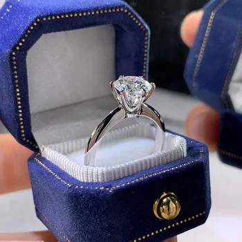 925 Sterling Silver 1ct Moissanite Solitaire Ring – Women’s Engagement & Wedding Jewelry