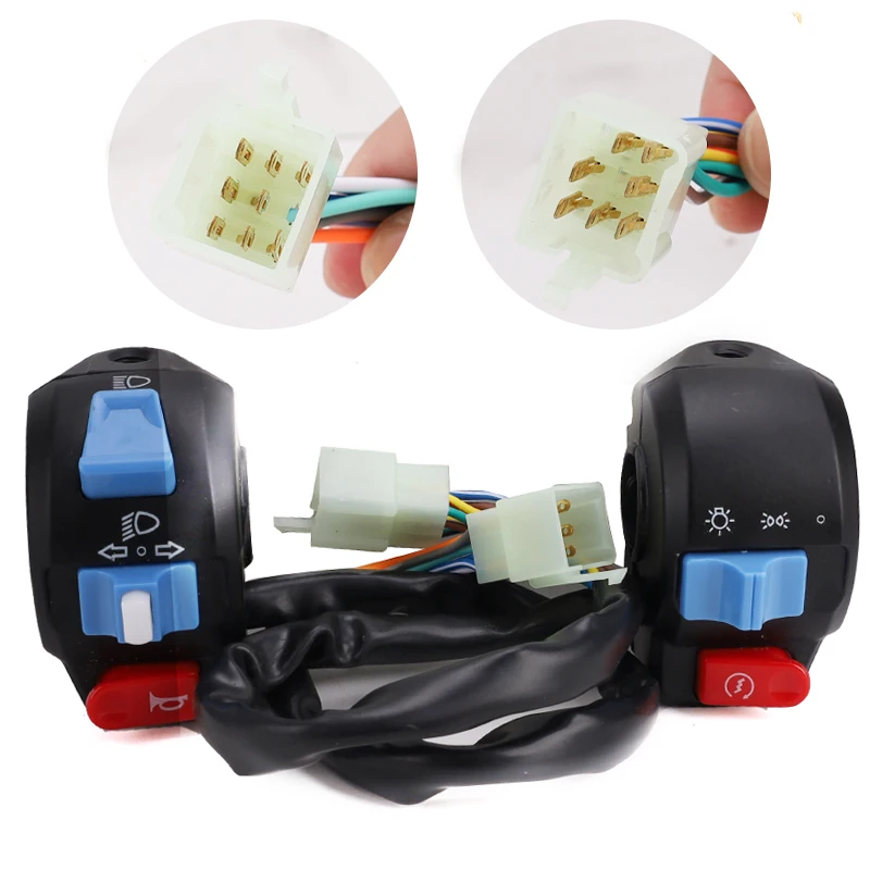 Aluminum 22mm Motorcycle Horn Button Turn Signal Button Switch Control Electric Bike Scooter Handlebar Switch For Gy6 50cc 125cc