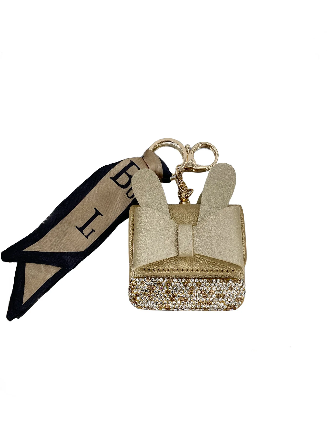 High Luxury New Fashion Internet Celebrity PU Bag with Diamond Keychain Earphone Bag Pendant, Zero Wallet, Portable 6
