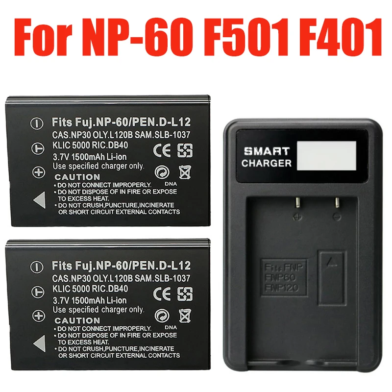 1500Mah Np-60 Fnp60 Np60 Slb 1137 1037 Cnp-30 K5000 D-Li2 Li-20B Batteria Per Fujifilm F50I F501 F401 Zoom F410 F601 F601Z