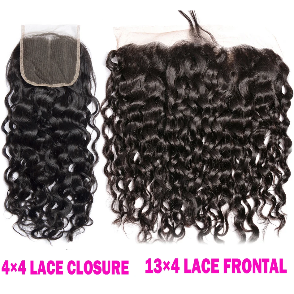 13x4 Water Wave Frontal Human Hair Brazilian Lace Frontal Closure Curly Deep Lace Closure Human Hair Virgin human hair closure human hair lace product human hair frontal