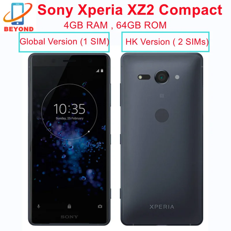 Sony Xperia XZ2 Compact 64GB ROM Single SIM H8314 Dual Sim H8324 5.0