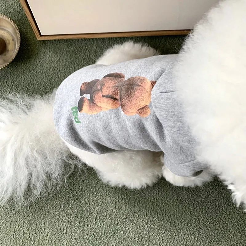 Pet Clothes Cute Cartoon Bear Dog Hoodies Winter Pet Dog Clothes for Small Medium Dogs Costumes Yorkshire Terrier Puppy Costume Cat