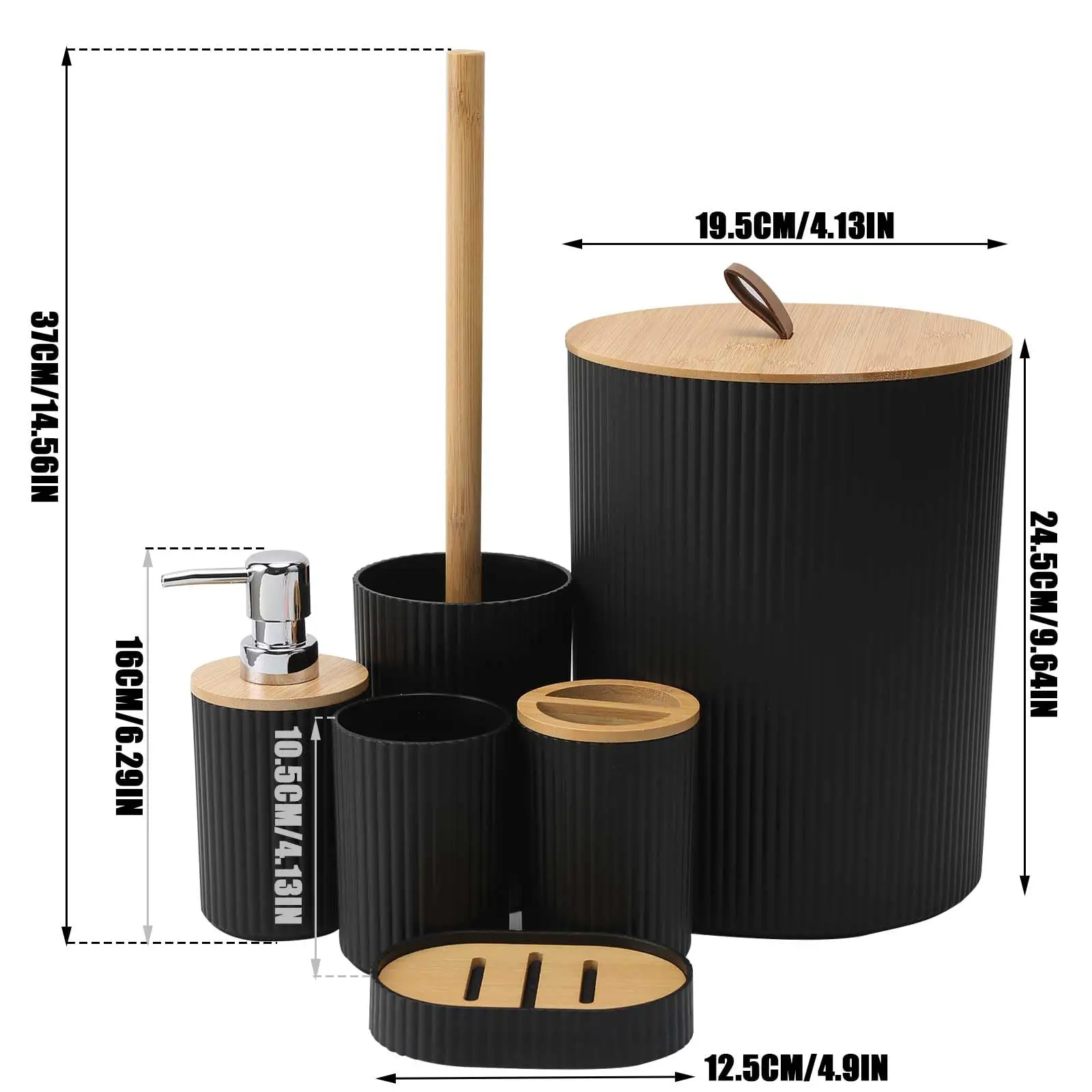 Bathroom Accessories Set 1 Piece/6 Piece with Paper Basket Houserack