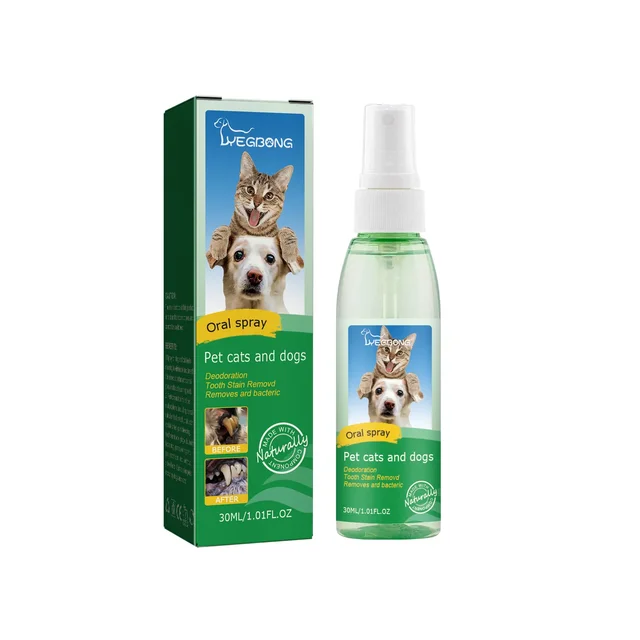 Pet Tooth Cleaning Spray Dog Mouth Fresh Teeth Clean Deodorant Oral Tartar Remover Teeth Stain Whitening Pet Oral Cleanse Liquid 2