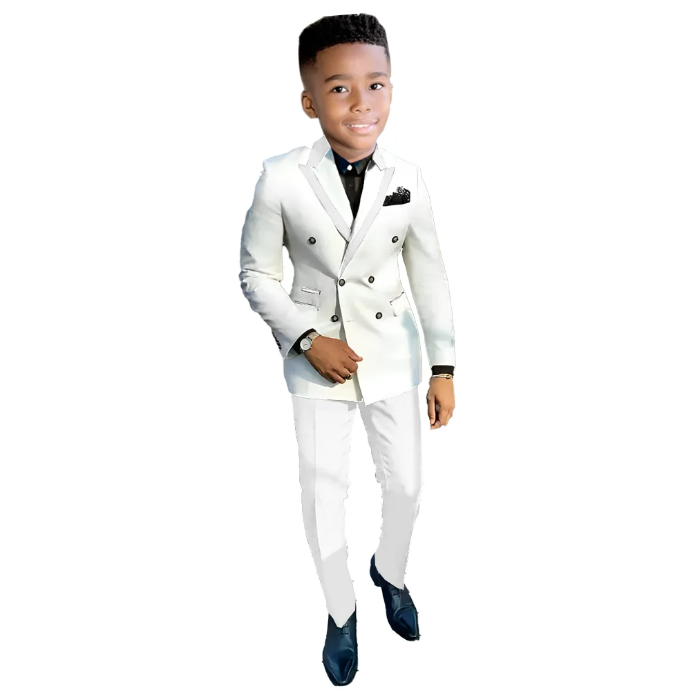 Boys Formal Suit Set Kids Wedding Outfit Jacket Pants Vest Party Dress Shawl Collar Kids Blazer Full Set 3-16 Years Old 2 Pieces