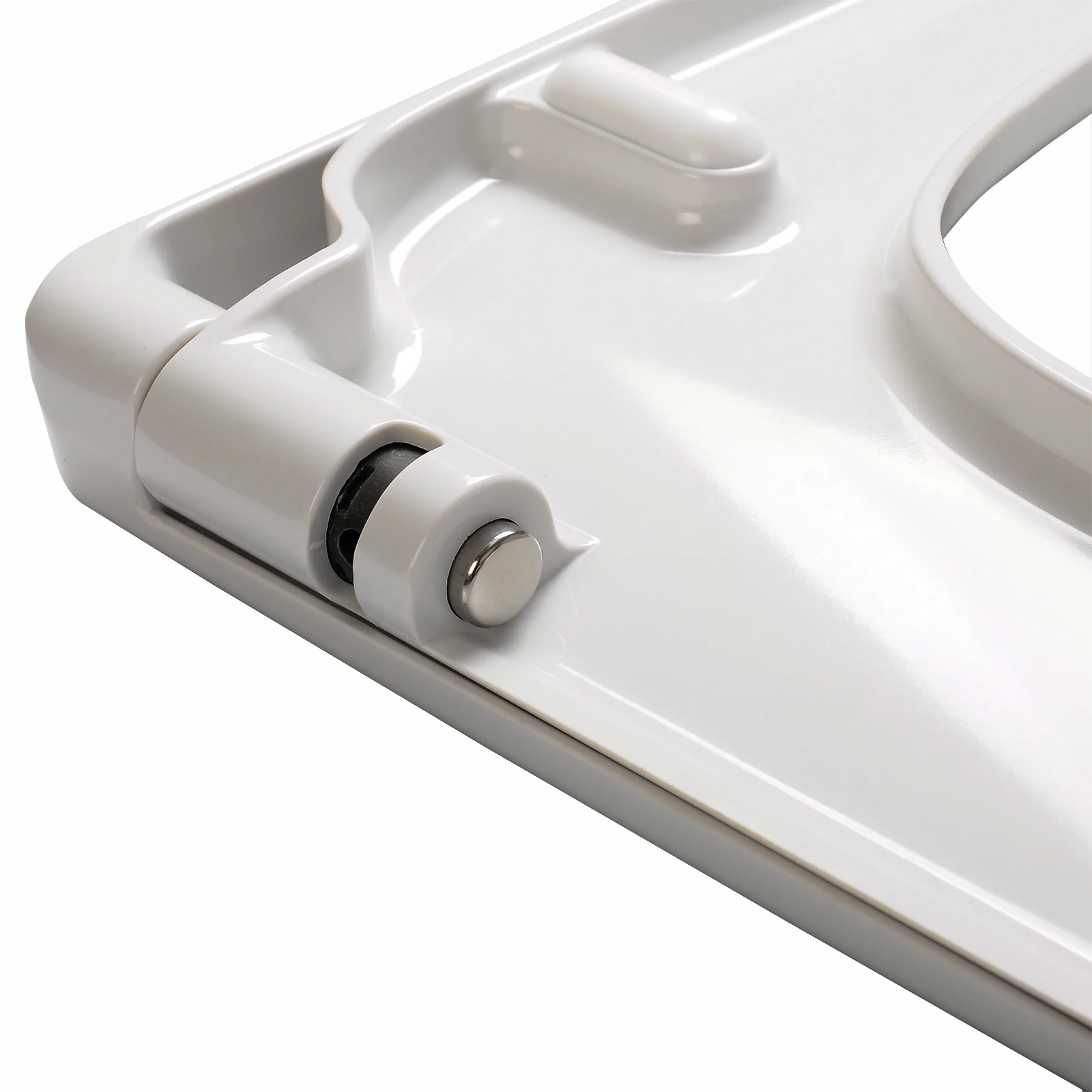 WOLTU Weißer antibakterieller Toilettensitz mit Soft-Close-Mechanismus, schnelle Befestigung/Schnellbefestigung, Duroplast-Beschichtung, waschbare Toilettendeckel – Detail 7
