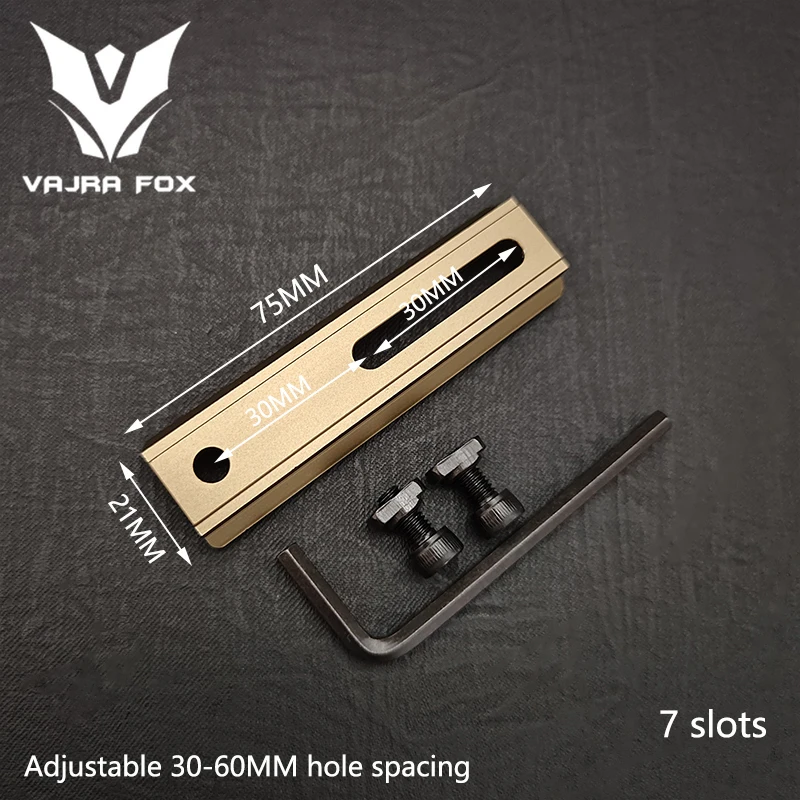 Adjustable Hole Spacing Rails 21mm Total Length 135mm 105MM 75mm 55MM Dual System Mlok Keymod Hunting Accessories adjustable rails