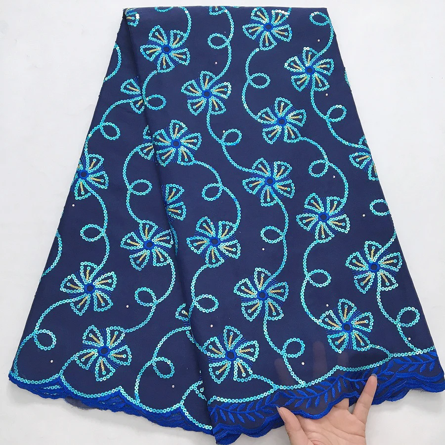 نسيج الدانتيل القطني الأفريقي - دانتيل فوال سويسري...