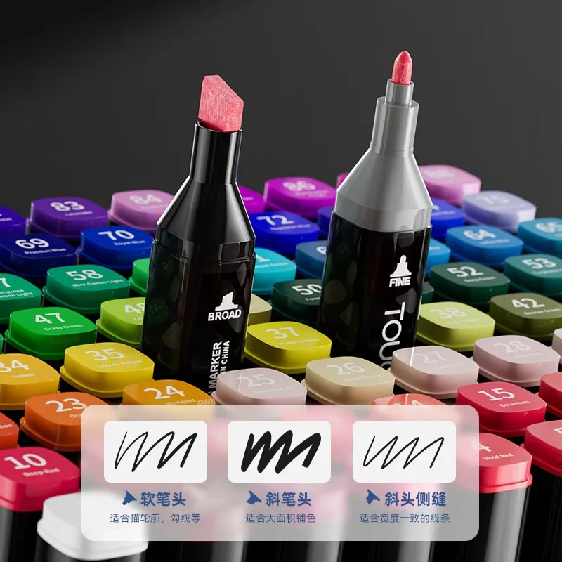 24-80 Color Oil Double Pointed Markers Set For Drawing Professional Coloring Pen Manga Highlighter Manga Art Supplies For Artist Color Marker Pens Art Marker Pens Manga Markers Manga Marker Pen Art Markers Highlighter Pen Set