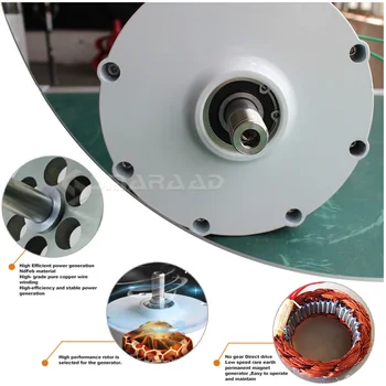 Permanent Magnet Generator 12V 24V 48V 3 Phase Gearless Magnet AC Alternators Use For Wind Water Turbine Diesel Engine 1000W 4