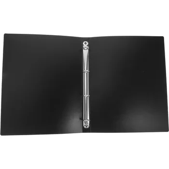 Cartella portadocumenti A4 a quattro fori con copertina nera Materiale PP Raccoglitore ad anelli in metallo Archiviazione documenti Ufficio ganizer Notebook a fogli mobili