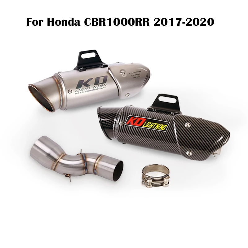 

For Honda CBR1000RR 2017-2020 Motorcycle Exhaust System 51mm Slip On Muffler Tail Pipe Middle Connect Link Tube Stainless Steel