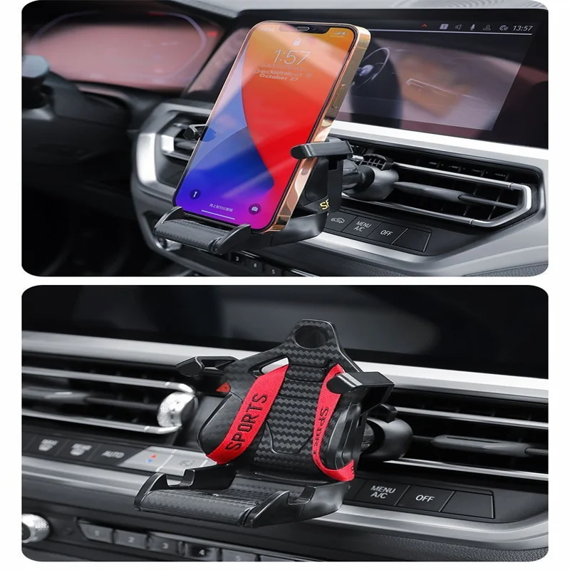 Race stoel ontwerp auto telefoon houder mount stand zuignap smartphone mobiele cel onder stetuning in auto beugel voor iphonesamsun – Detail 1