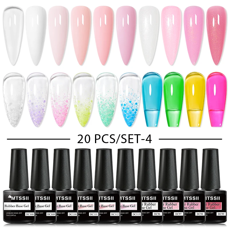 Mtssii 20pcs/set Gel Nail Polish 9D Reflective Glitter Cat Magnetic Gel Semi Permanent UV Gel Soak Off Nail Varnish 4